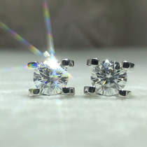 Bull head stud earrings atmospheric diamond 50 points 1 carat Mosan stone stud earrings can be ordered in 18K white gold color gold rose gold