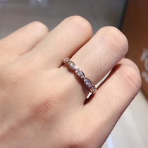 Full drill ring 18K rose gold full diamond retro hollow row ring diamond ring match