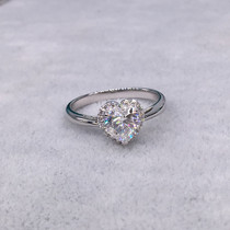 18K platinum rose gold moisanishi ring custom heart-shaped edge with romantic marriage proposal ring