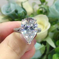 D color 18K gold platinum diamond female ring heterosexual water drops moisanishi micro inset female ring wedding engagement ring