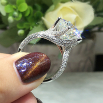 18K Moissan stone D color diamond ring Classic 6 claws luxury group set diamond ring full diamond proposal wedding custom