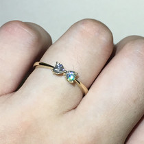 18K yellow gold white gold bow Moissanite ring 16 distraction-shaped Moissanite woman ring Delicate ring