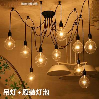 Retro Restaurant Clothing Store Multi-Head Spider Lamp Office Living Room Creative Fairy Scattering Flowers Chandelier Industrial Loft Lamp Retro Restaurant Clothing Store Multi-Head Spider Lamp Office Living Room Creative Fairy Scattering Flowers Chandelier Industrial Loft Lamp