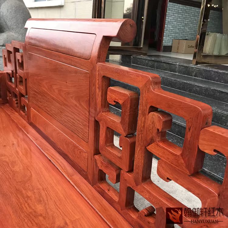 Boutique Burmese gỗ hồng mộc lớn phong phú kết hợp sofa nước 1 + 1 + 3 sáu mảnh đặt trái cây lớn gỗ hồng mộc đồ nội thất phòng khách - Bộ đồ nội thất mẫu bàn ghế gỗ phòng khách hiện đại