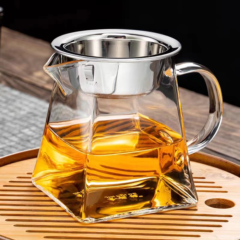 Thickened Heat Resistant Glass Fair Cup Tea Leak Filter Sub tea Tea Sea Public Cup Teapot Kongfu Tea Kit-Taobao