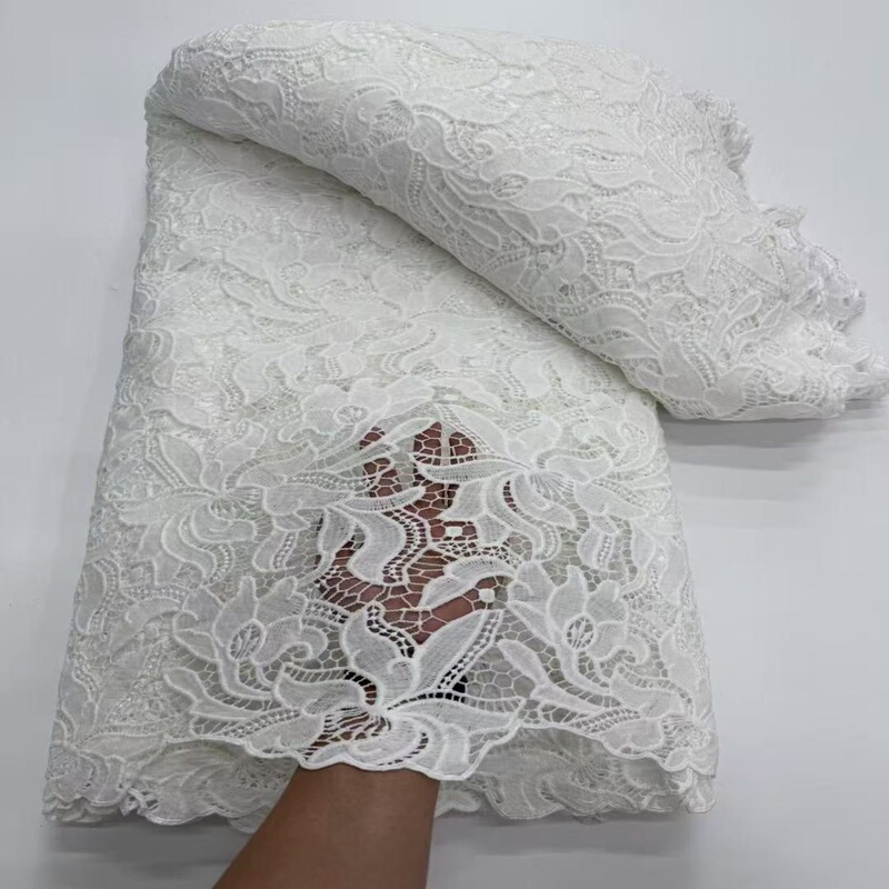 New High-Quality Water-Soluble Embroidery Fabric Mesh Lace African Dress Wedding Dress Accessories Lace New High-Quality Water-Soluble Embroidery Fabric Mesh Lace African Dress Wedding Dress Accessories Lace