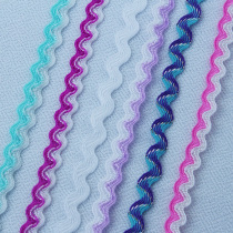 S-shaped wave webbing sailor with lace fabric Miao accessories Buyi clothing decoration slim embroidery ethnic style