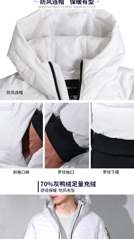 Adidas nam 2018 mùa đông mới thể thao hàng đầu áo khoác chống gió ấm áp giản dị YS