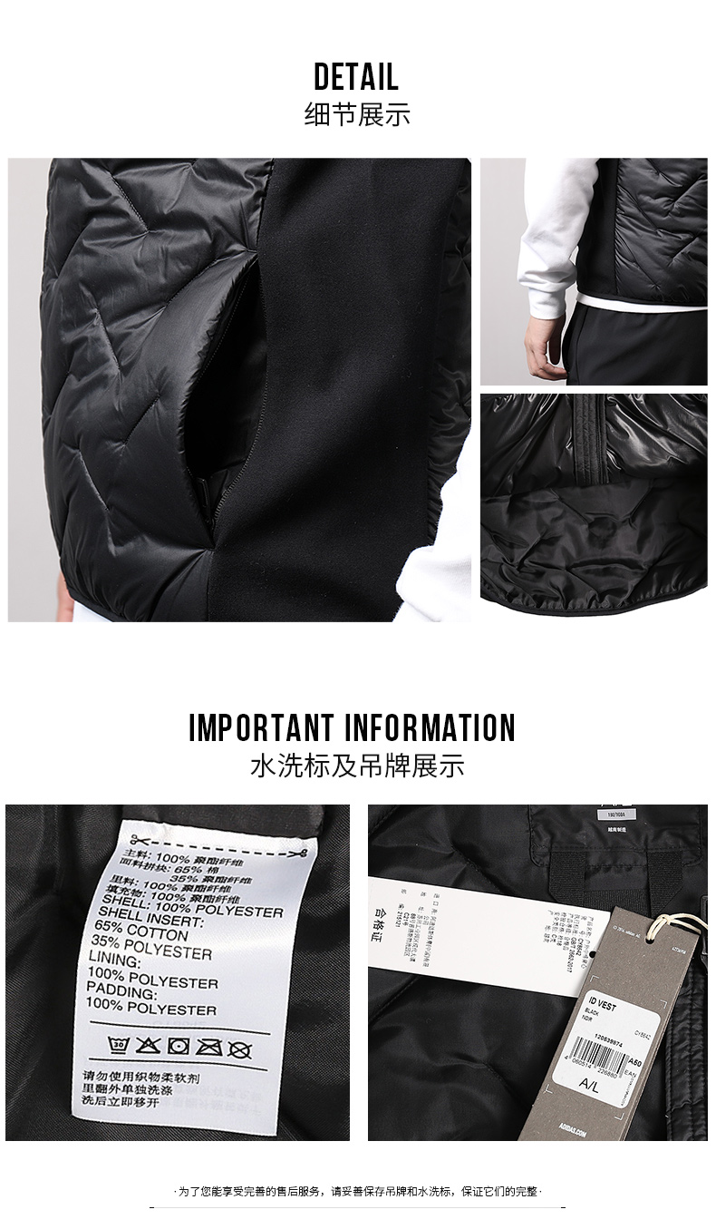 Adidas Adidas nam 2018 mùa đông mới diện trang phục thể thao thoải mái với áo khoác cotton ấm áp CY8642 áo tank top thể thao