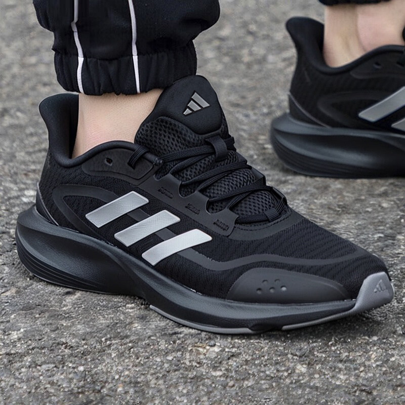 Официальный флагманский магазин мужской обуви Adidas, новая спортивная обувь из сетчатого материала, черные амортизирующие кроссовки, повседневная обувь