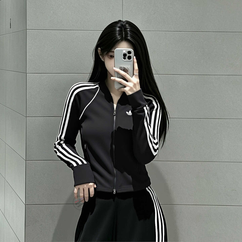 Lucky Leaf | Adidas Women's Sportswear 2026 Model Ma Si Chun Same Style Slim Fit Knitted Jacket Lucky Leaf | Adidas Women's Sportswear 2026 Model Ma Si Chun Same Style Slim Fit Knitted Jacket