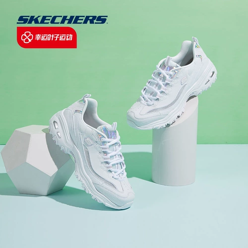 Skechers, дышащая белая спортивная обувь на платформе, повседневная обувь, официальный продукт