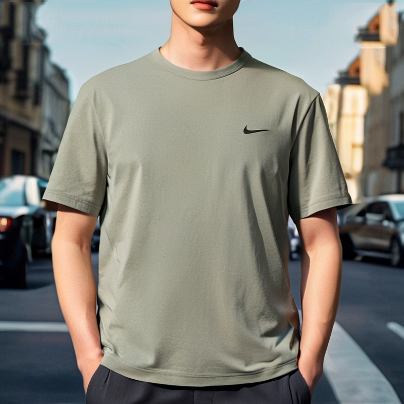 Nike Nike Men's 2025 New Green Quick-Drying T-Shirt Short-Sleeved Casual Top Loose Sportswear Dv9840
