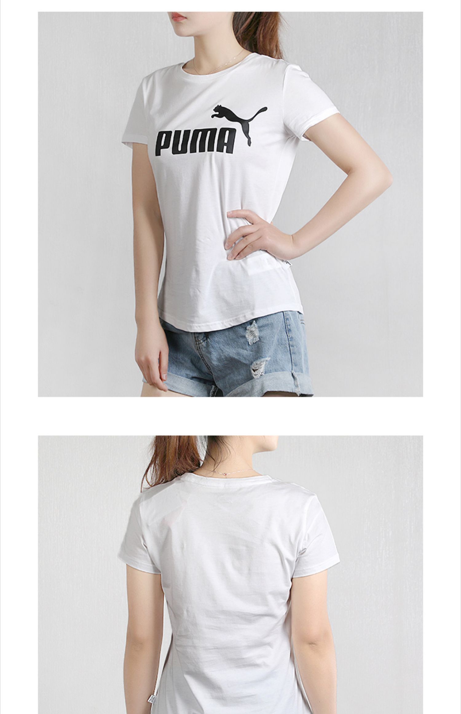 PUMA Hummer tay ngắn nữ 2019 mùa thu mới chạy bộ thể thao nửa tay áo thun rộng tay 581631 - Áo phông thể thao áo ba lỗ tập gym nữ
