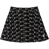 MLB Official Womens Black Retro Presbyopia Series Skirt 2024 Summer New Sports Skirt A-Line Skirt