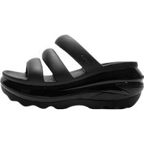 Crocs Crocs black sports slippers for women 2024 summer new light wheel thick-soled sandals breathable beach shoes