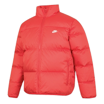 NIKE耐克面包羽绒服男2024冬季新款红色运动宽松外套FZ5029-657