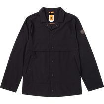Timberland black woven lapel jacket mens casual loose sportswear outdoor windproof jacket A26B6