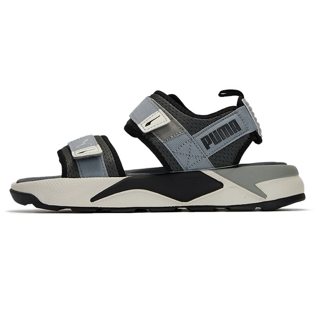 PUMA Sandals ເກີບຜູ້ຊາຍເກີບແມ່ຍິງ 2024 Summer New Grey Couple Beach Shoes Casual Sandals 374862