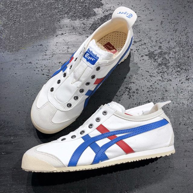 Tiger Tiger Tomb Shoes Onitsuka Tiger Official Flagship Store ເກີບຜູ້ຊາຍເກີບແມ່ຍິງ One-Piece Lazy Shoes Canvas ເກີບກິລາເກີບ