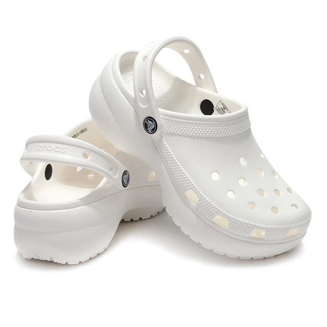 Crocs ເກີບແມ່ຍິງ Crocs ຫນາ sole ສູງ cloud sandals ເກີບກິລາ slippers ເກີບຫາດຊາຍນອກແມ່ຍິງ