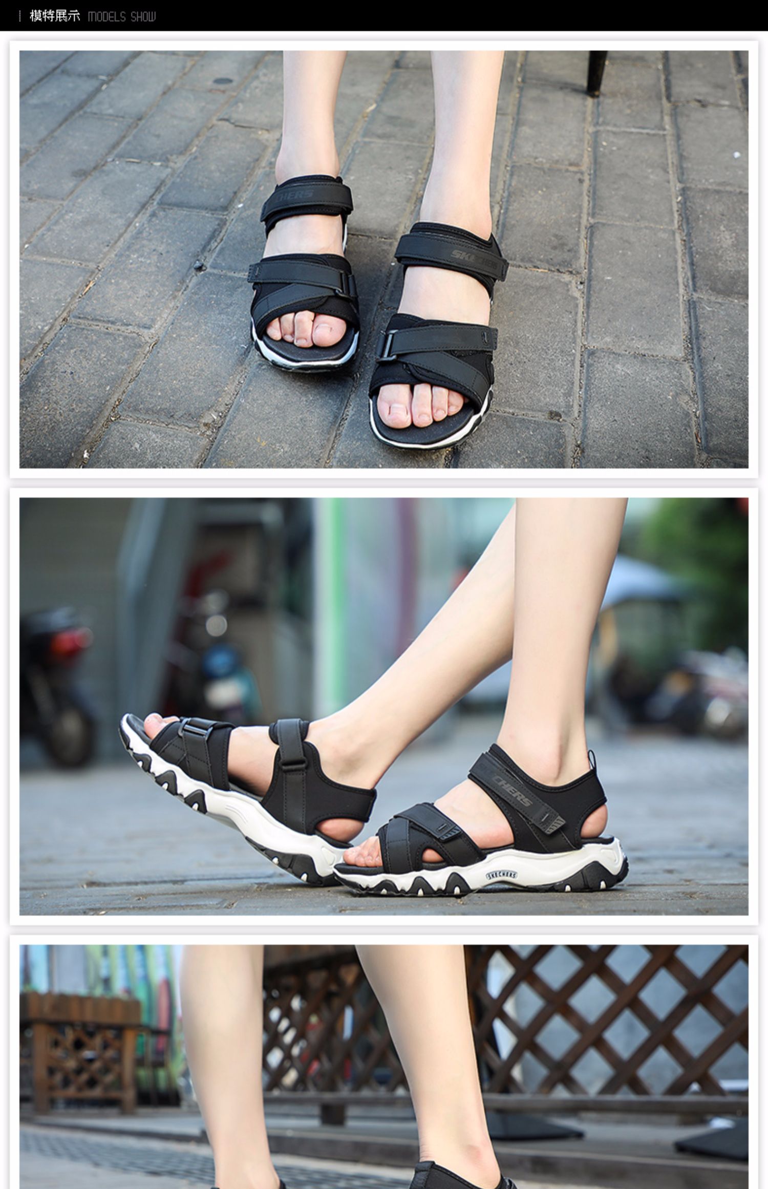 Skechers Giày dép nữ Skechers 2019 Mùa hè mới Magic Sticker Giày thể thao bãi biển 66666188 - Giày thể thao / sandles xăng đan đế xuồng
