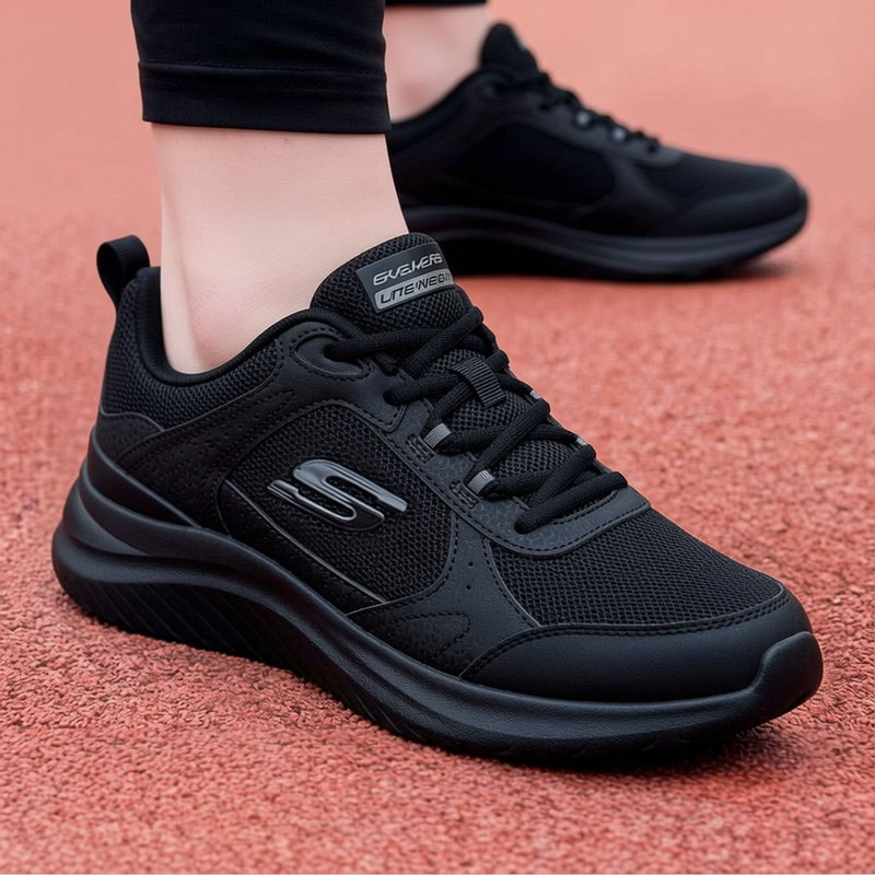 Lucky Leaf | Skechers Black Warrior Running Shoes Men's Shoes 26 Summer New Men's Breathable Sports Shoes Running Shoes Lucky Leaf | Skechers Black Warrior Running Shoes Men's Shoes 26 Summer New Men's Breathable Sports Shoes Running Shoes
