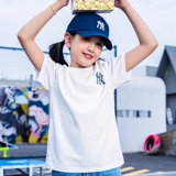 MLB Детская футболка, летний белый цветной спортивный костюм, круглый воротник, оверсайз