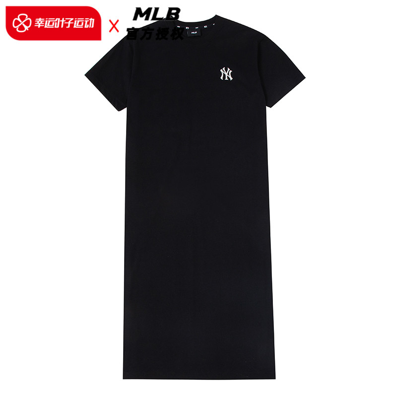 MLB Official Lady Short Sleeve Long Dress 2023 Summer New Sport Tandem Dress long T-shirt 3FOPB0233-Taobao