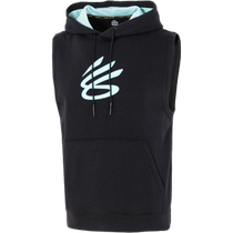 Under Armor UA Mens Curry Fleece Sleeveless Hooded Top Fitness Training Sportswear Pullover