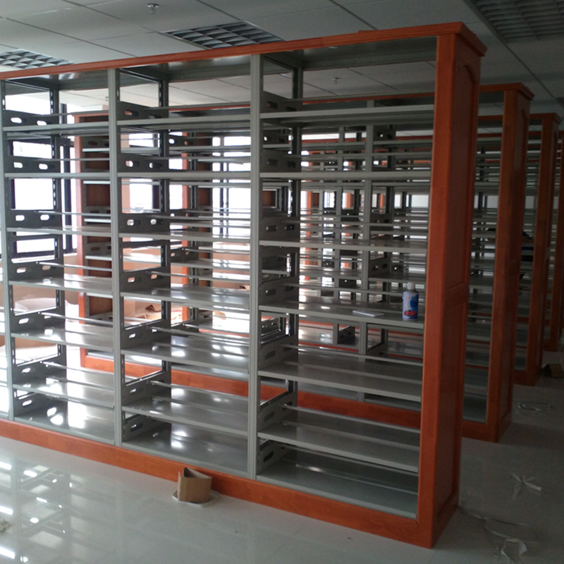 Quality Po Decade School Library Bookshelf Reading Room Book Shelf Closet Concealed book room Examination and driving cabinet upper door installation