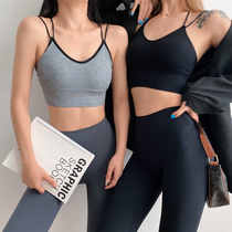 Beauty back bra camisole vest chest pad integrated external wear internal tie gathering underwear Net red explosive sexy sports chest