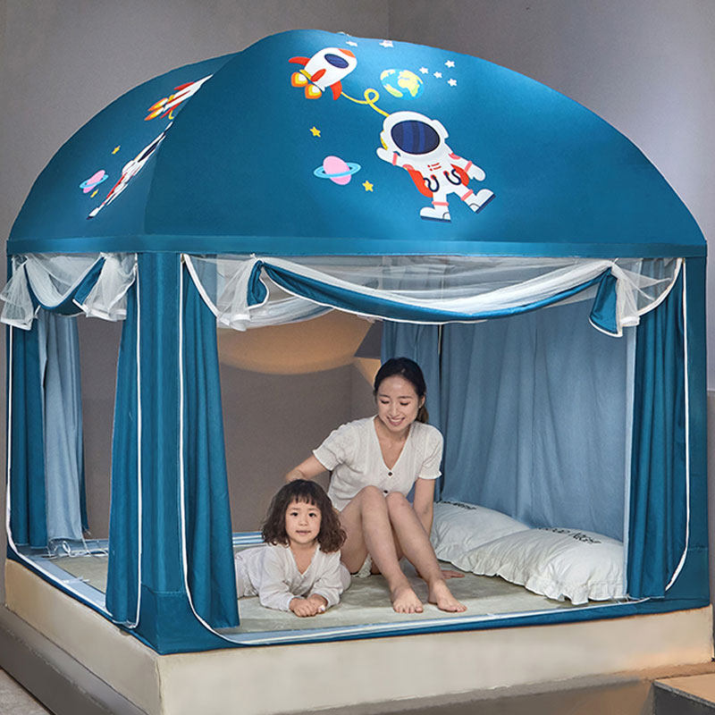 Bed nets 1 8m1 5 m beds Home Mongolia Pack Reinforced bracket Children anti-fall mosquito cover Shading Bed Curtain 2