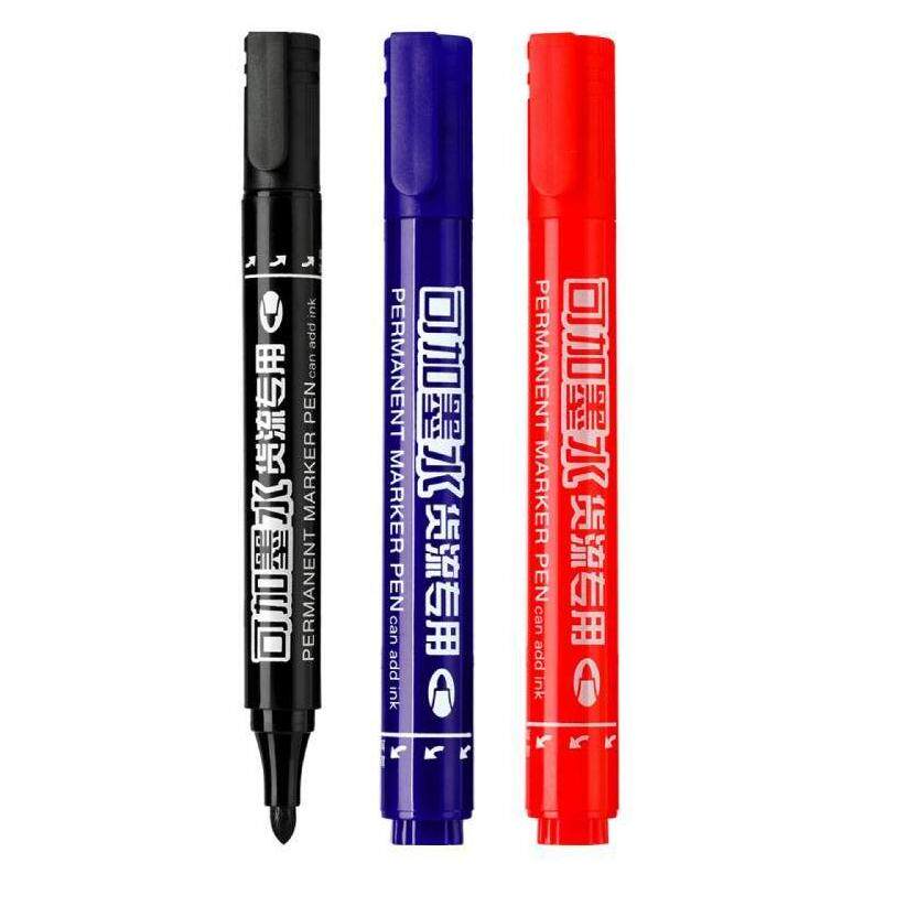 10 G-0906 Jinwannian marker pen oily can not be wiped off logistics pen can add ink black blue red