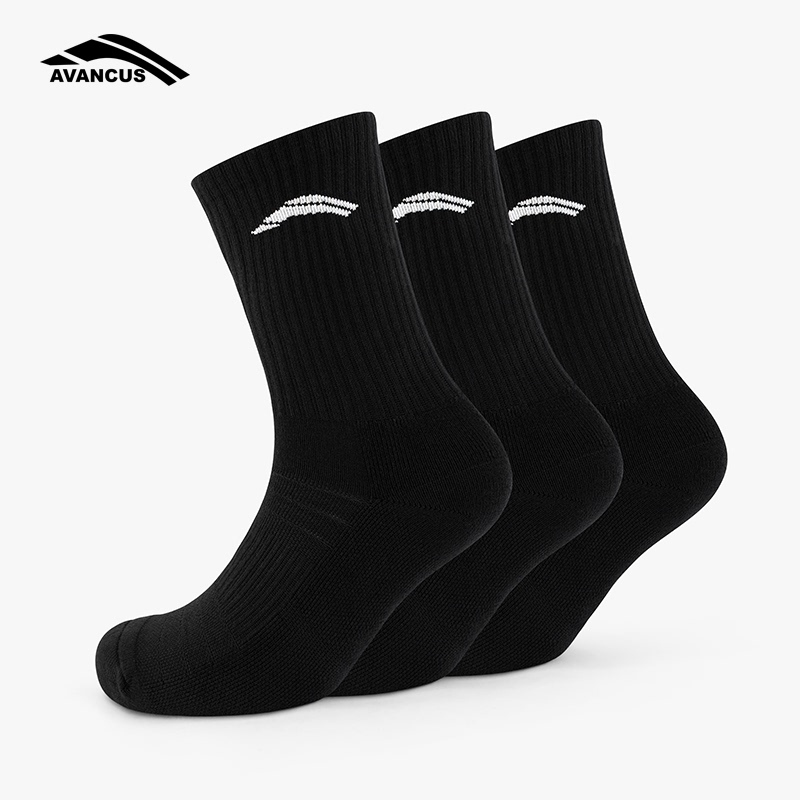Avancus Mid-Calf Socks *3 Pairs | Powerlifting Fitness Sports Socks, Breathable and Sweat-Wicking