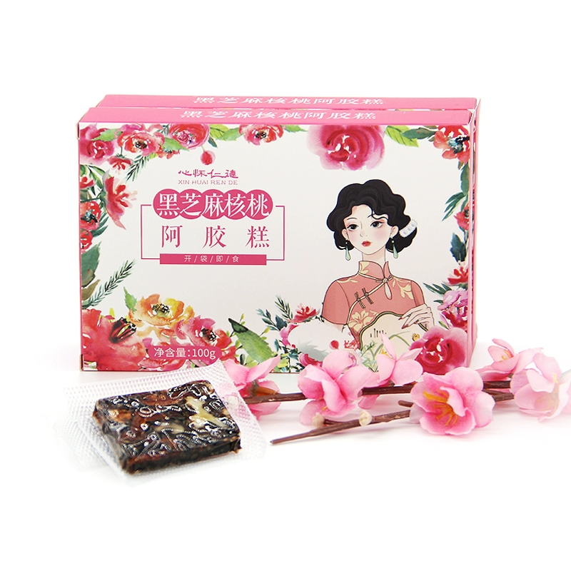 25年新货 山东东阿红枣黑芝麻核桃阿胶糕 独立包装即食