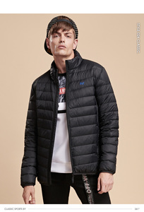 169元包邮  361度男装冬短款轻质保暖羽绒服