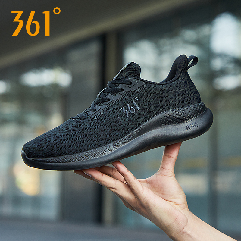 361 Men's Shoes 2026 New Running Shoes Spring and Summer Casual Shoes Men's Black Soft-Soled Breathable Mesh Sports Shoes