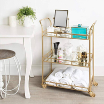 Wrought iron dining car Three-story hotel bath towel storage trolley Wine cart Restaurant club tea cart Dessert cart