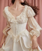 LaceMade Psyche Angel Summer French Retro Palace Heavy Industry Fishbone Dress Temperament Niche Long Skirt