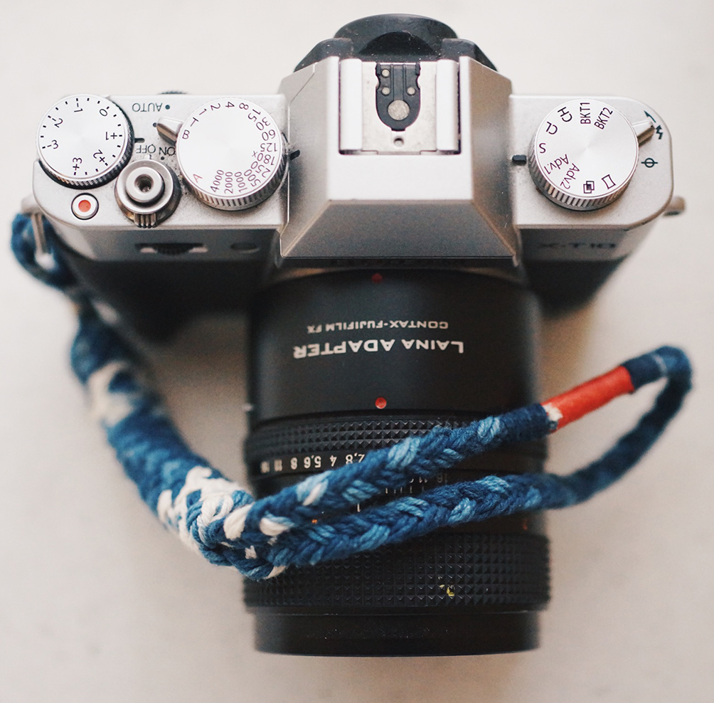 (Shizhou×Twisted Old) Hand-woven indigo plant blue dyed cotton rope mirrorless camera wristband