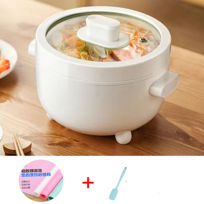 White 2L + Silicone Shovel + Kneading PadOLAYKS Electric cooker dormitory dorm student Stir fry Integrated pot multi-function household Boiled noodles small-scale Electric hot pot