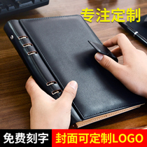 Office B5 business loose-leaf notes cowhide work A5 Notebook stationery leather high-grade leather surface meeting minutes