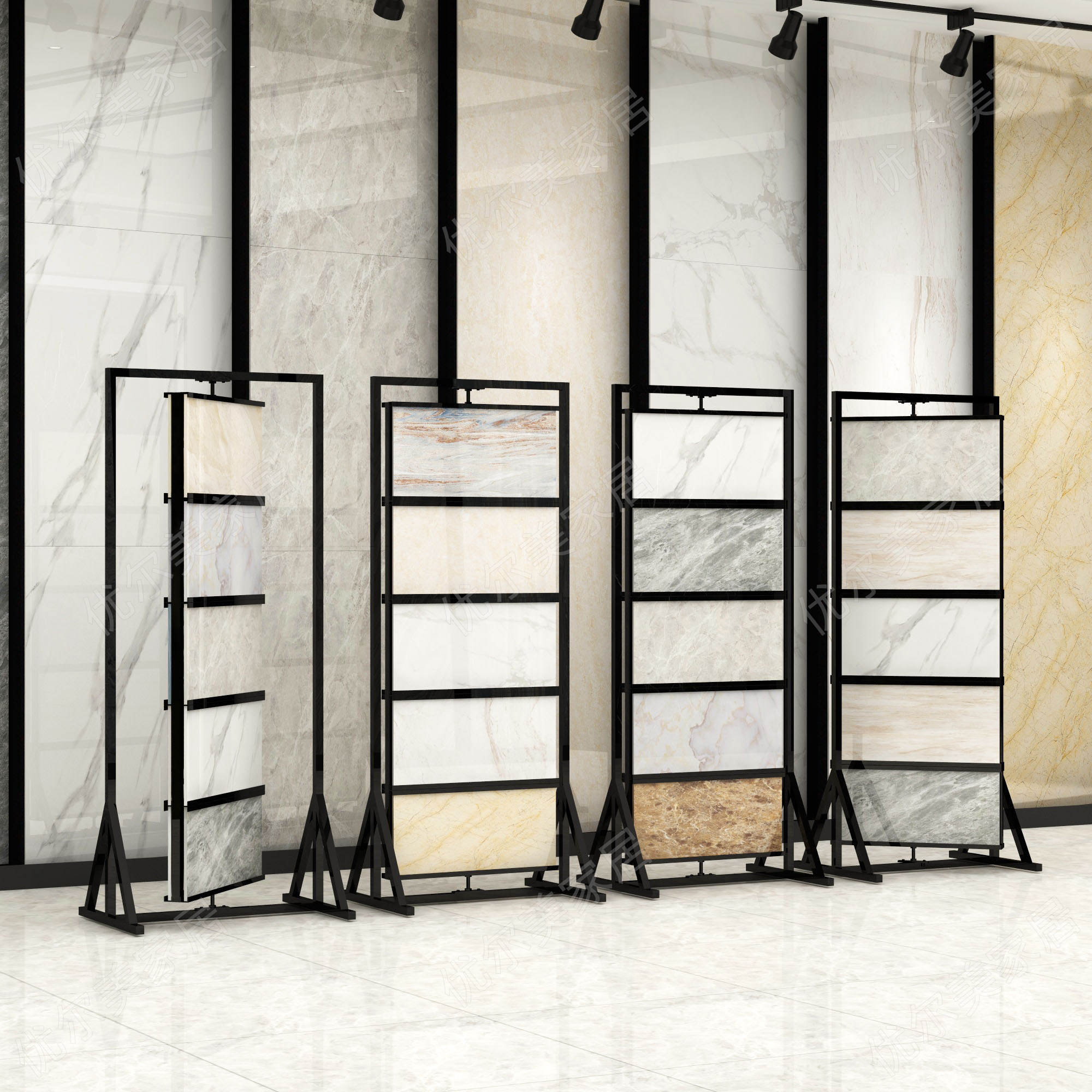 Display display stand 300*600 floor tile shelf stone wall tile sample double-sided shelf tile rotating vertical