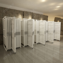 Simple push and pull tile exhibition white rack ceramic wall tile display shelf double side display frame