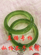 Junda jade carved live Xiuyu green natural girl bracelet Jade bracelet Crystal clear hydrated ice elegant temperament