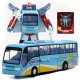 Meizhi car model deformation robot minibus car man children's toy car bus model ornaments