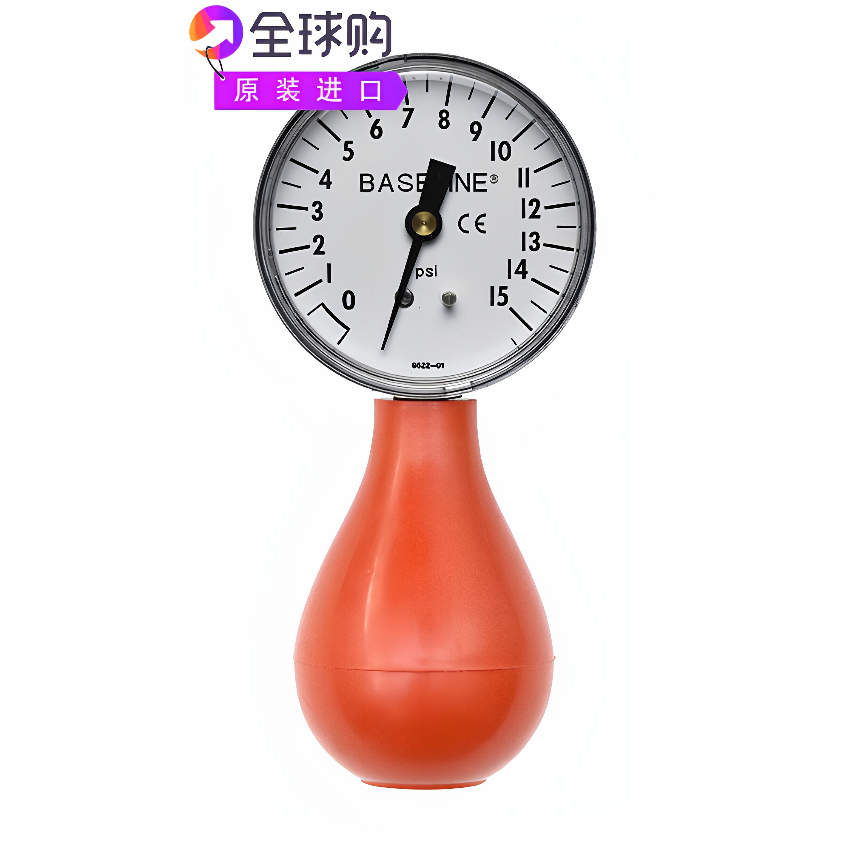 基础测力计气动挤压灯泡-15 PSI容量带复位-1149