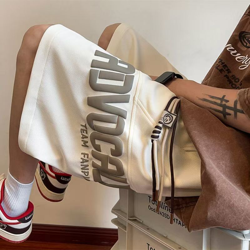 Summer Plus-Size 150kg American High Street Style Sports Shorts for Men and Women, Thin ins Loose Straight Wide-Leg Knee-Length Shorts Trendy Summer Plus-Size 150kg American High Street Style Sports Shorts for Men and Women, Thin ins Loose Straight Wide-Leg Knee-Length Shorts Trendy