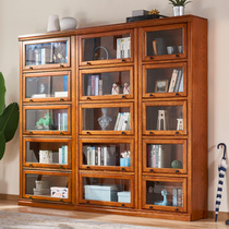 American bookcase bookshelf Modern simple with door Simple locker Solid wood childrens bookcase storage locker with door